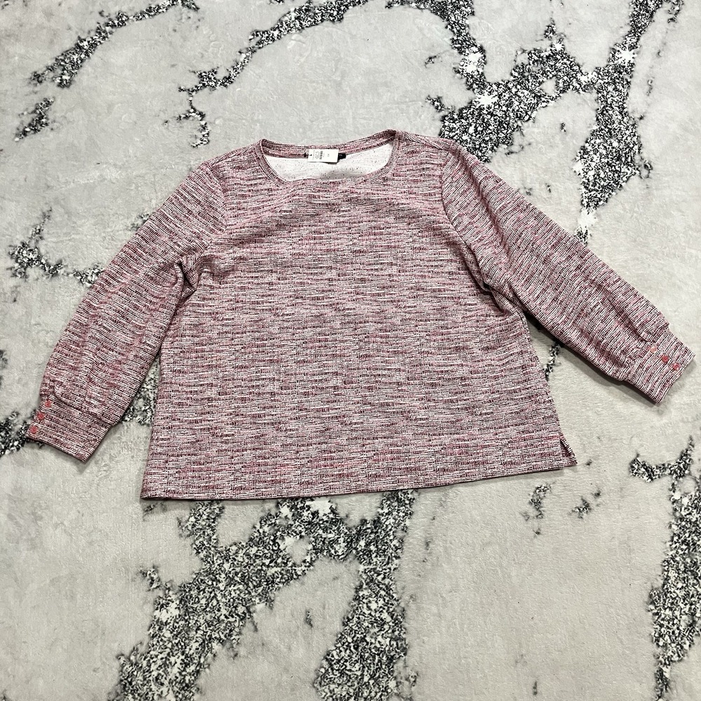 Talbots Marled Knit Top Pink Long Sleeve Casual Stretch Womens Plus Size 3X